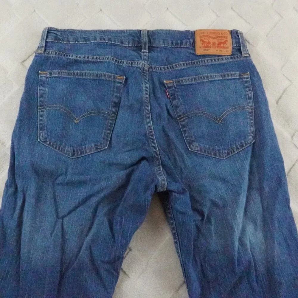 Levi's 559 Loose Straight Leg Jean Mens 36x29 Whiskered Medium StoneWash